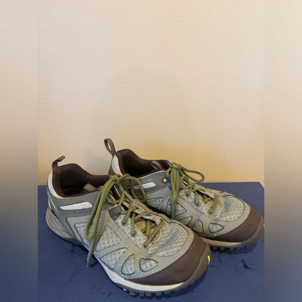 Merrell Siren Sport Q2 Sneakers Womens 10 Gray Leather Hiking Shoes Dusty Olive